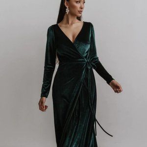Esmerelda Velvet Wrap Maxi Dress